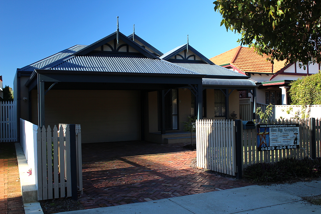double timber carport with colorbond dutch gable roof